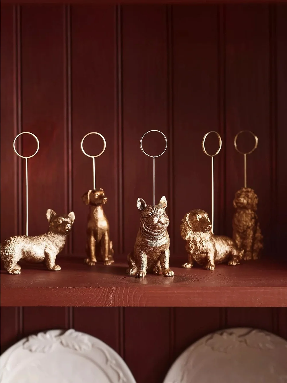 Anthropologie Gold Dachshund Dog Photo Holder - Decorative Home Accent